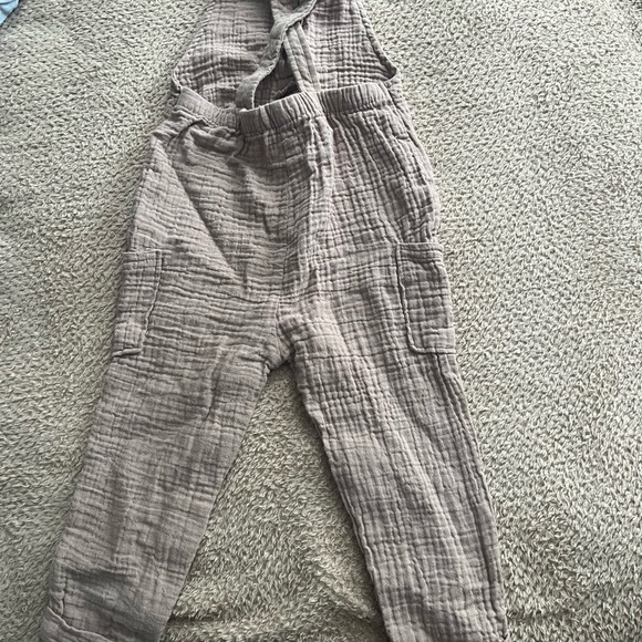 Brown Textured Overalls - Picture 3 of 3